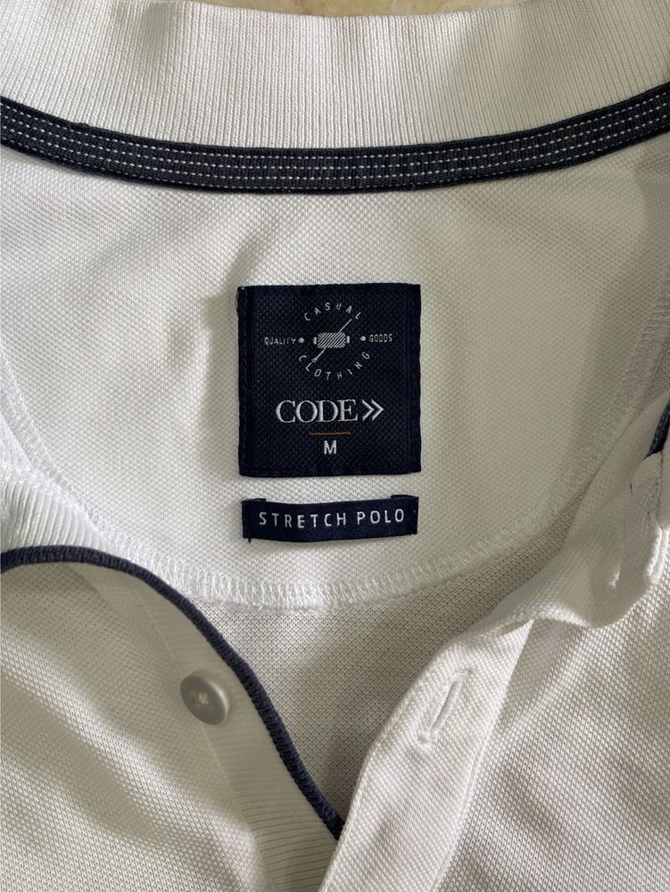 Men's White Stretch Polo Shirt