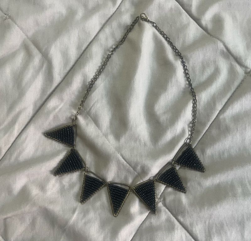 Stylish Beaded Triangle Necklace