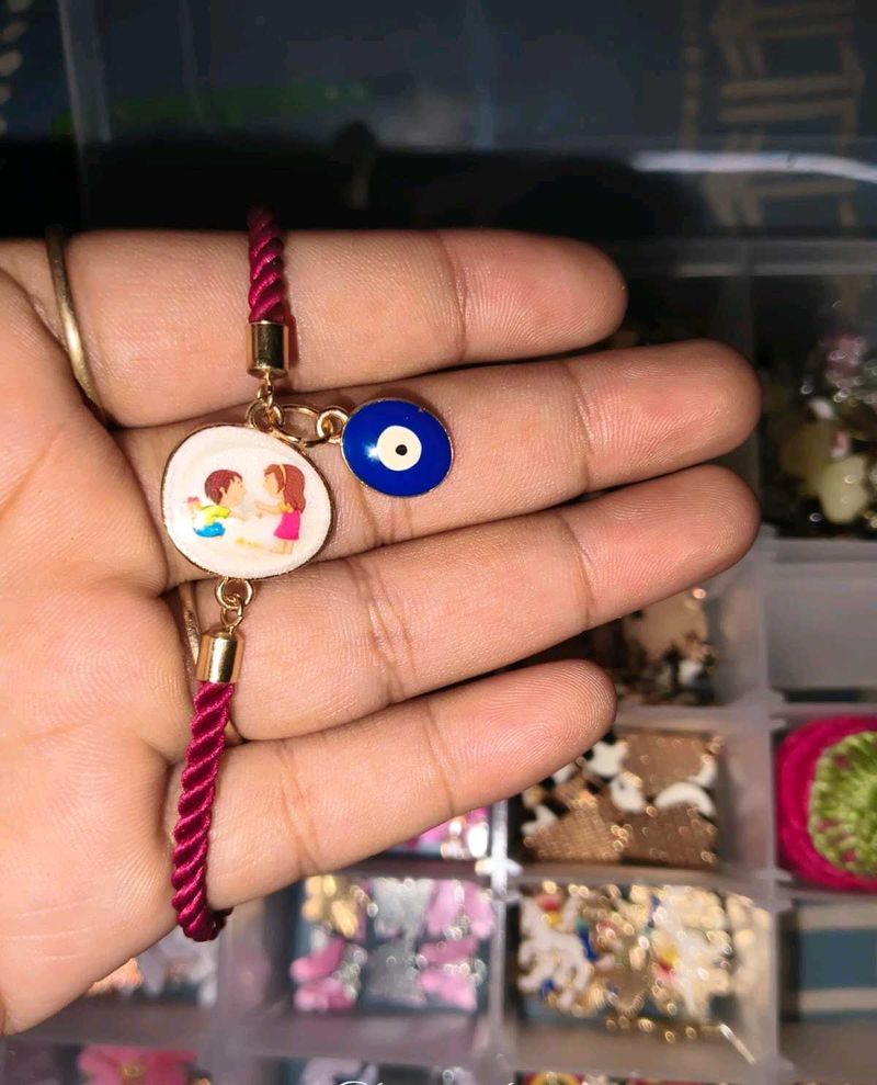 Cute Bhai Behan Evil Eye Rakhi