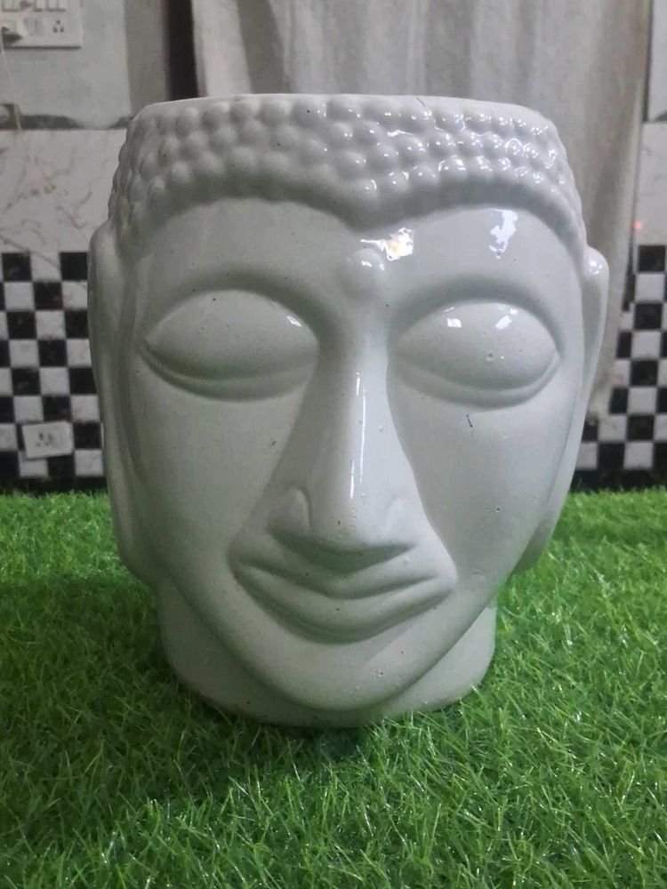 Buddha Head Ceramic Planter