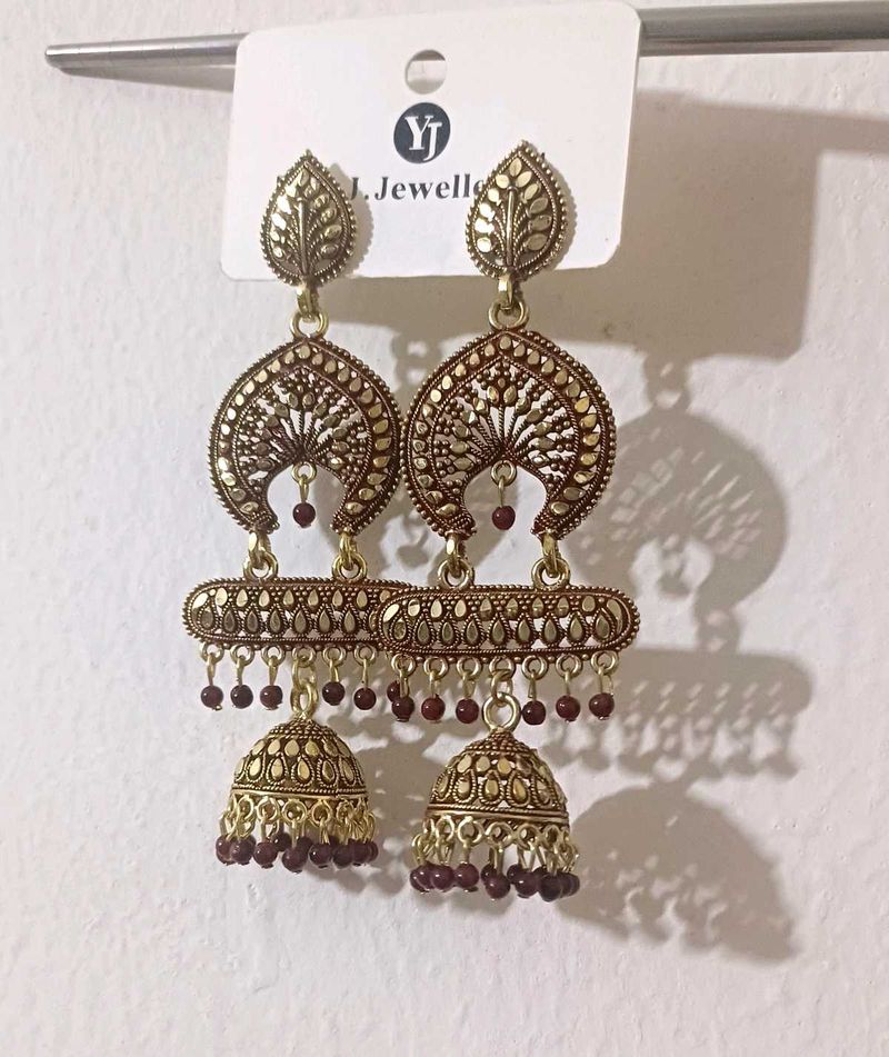 🆕️ Antique Gold Jhumka Earrings