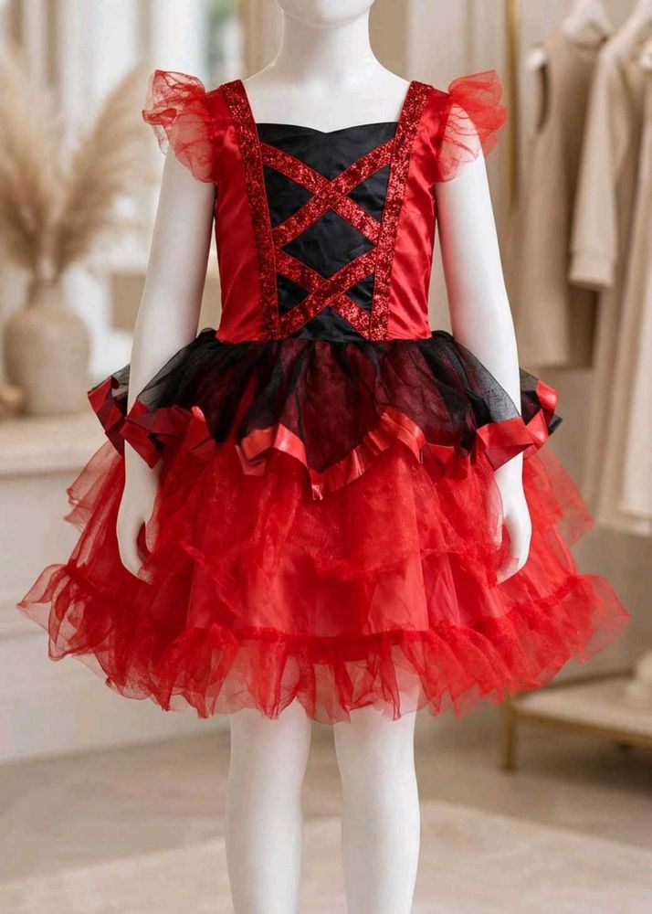 Girls Red &amp; Black Party Dress
