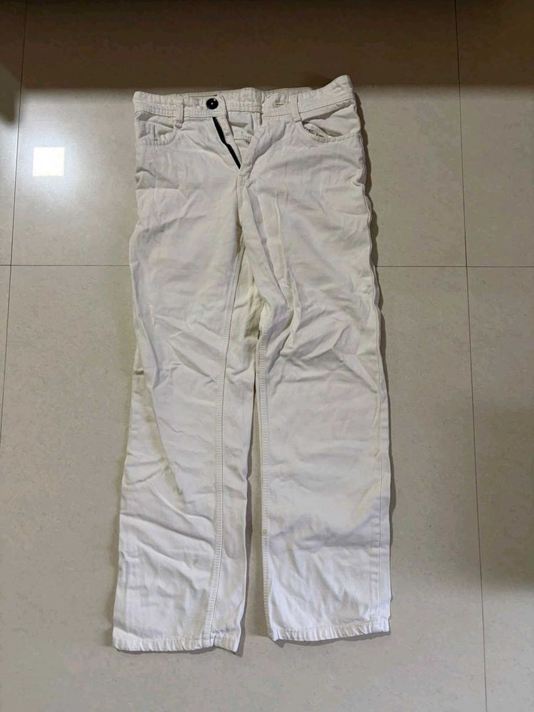 Classic White Straight Leg Pants