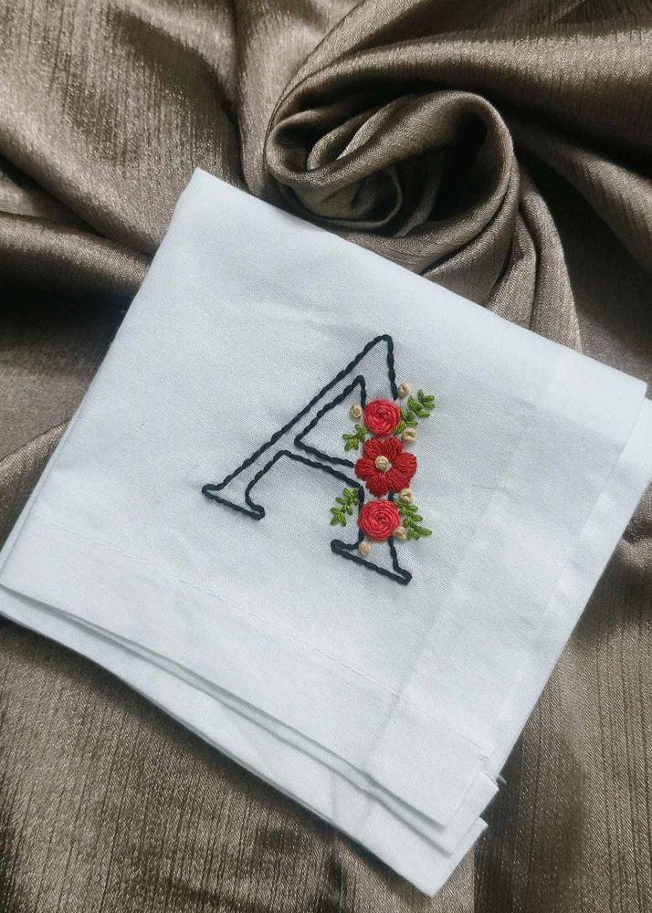 Embroidered Initial 'A' Dupatta