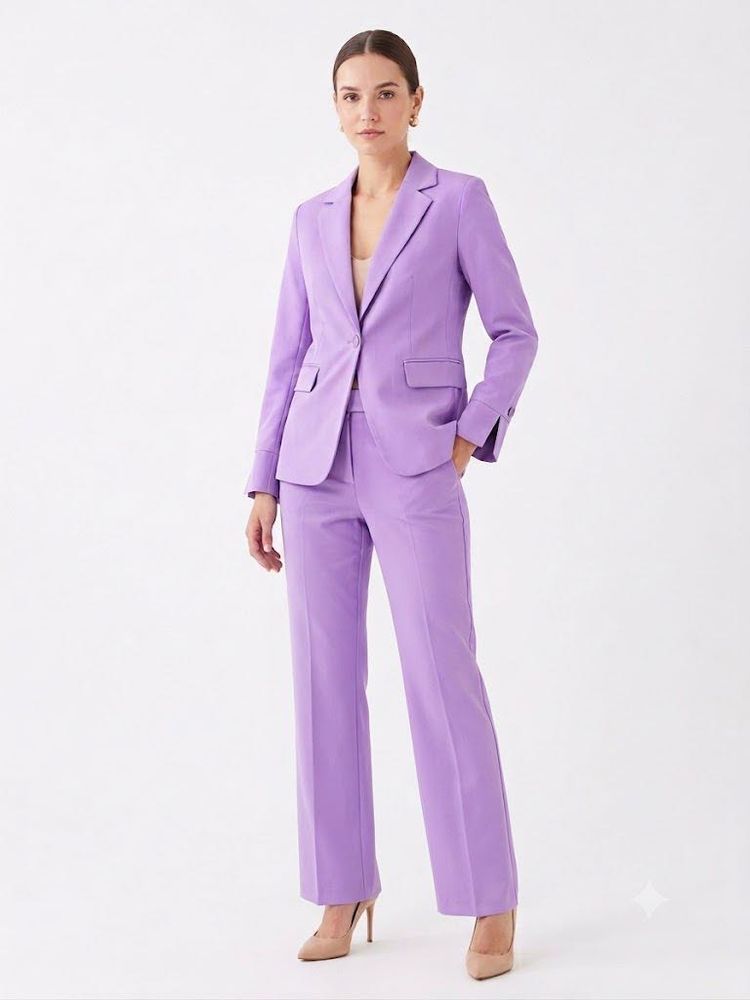 Lilac Tailored Blazer &amp; Straight-Leg Trouser Set