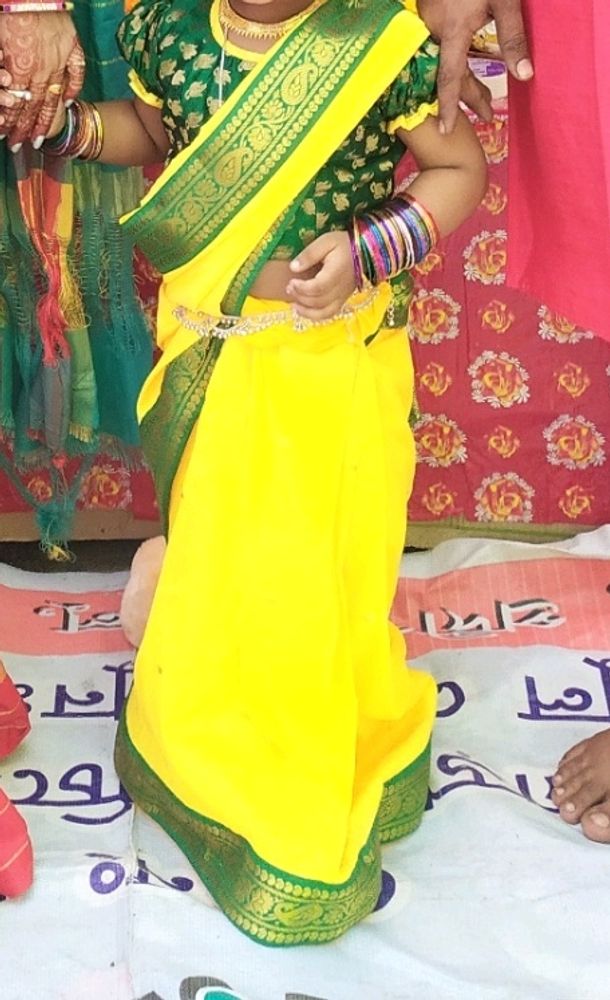 yellow saree for kids