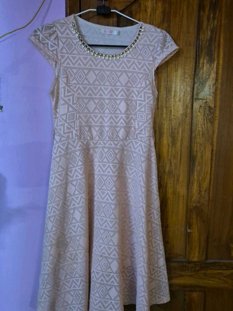 Light Pink Lace Bridesmaid Dress