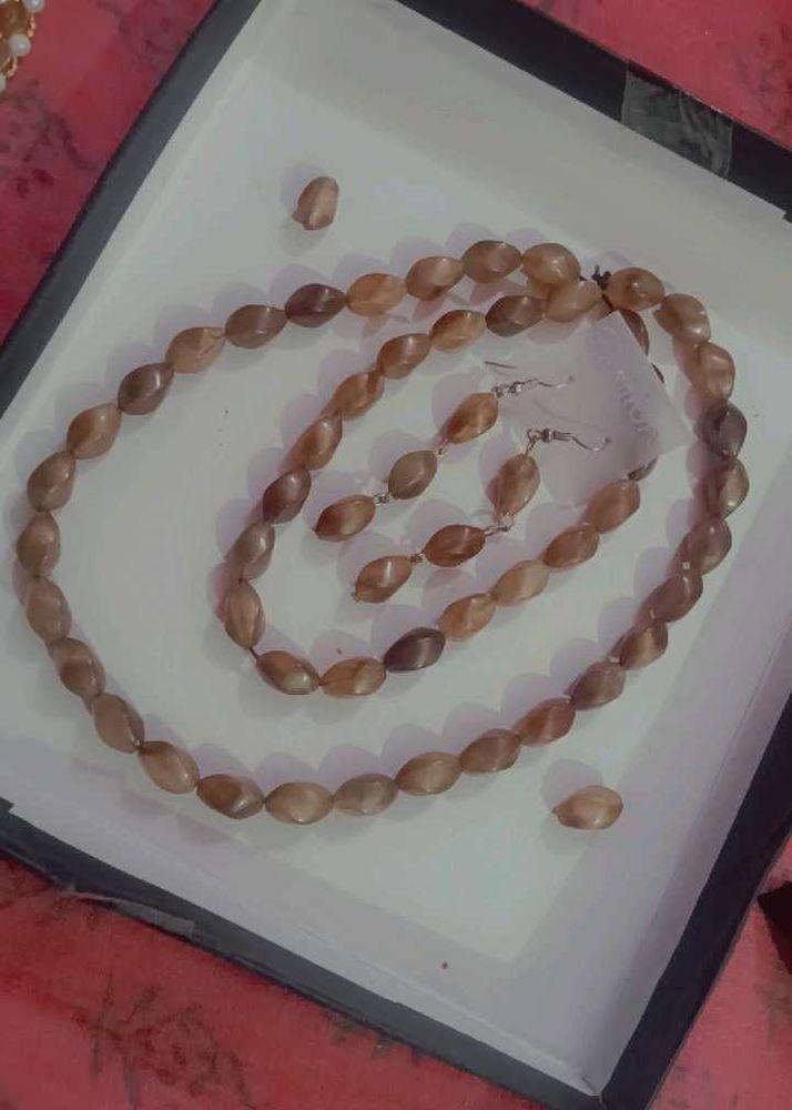 Elegant Beaded Necklace and Earring Set