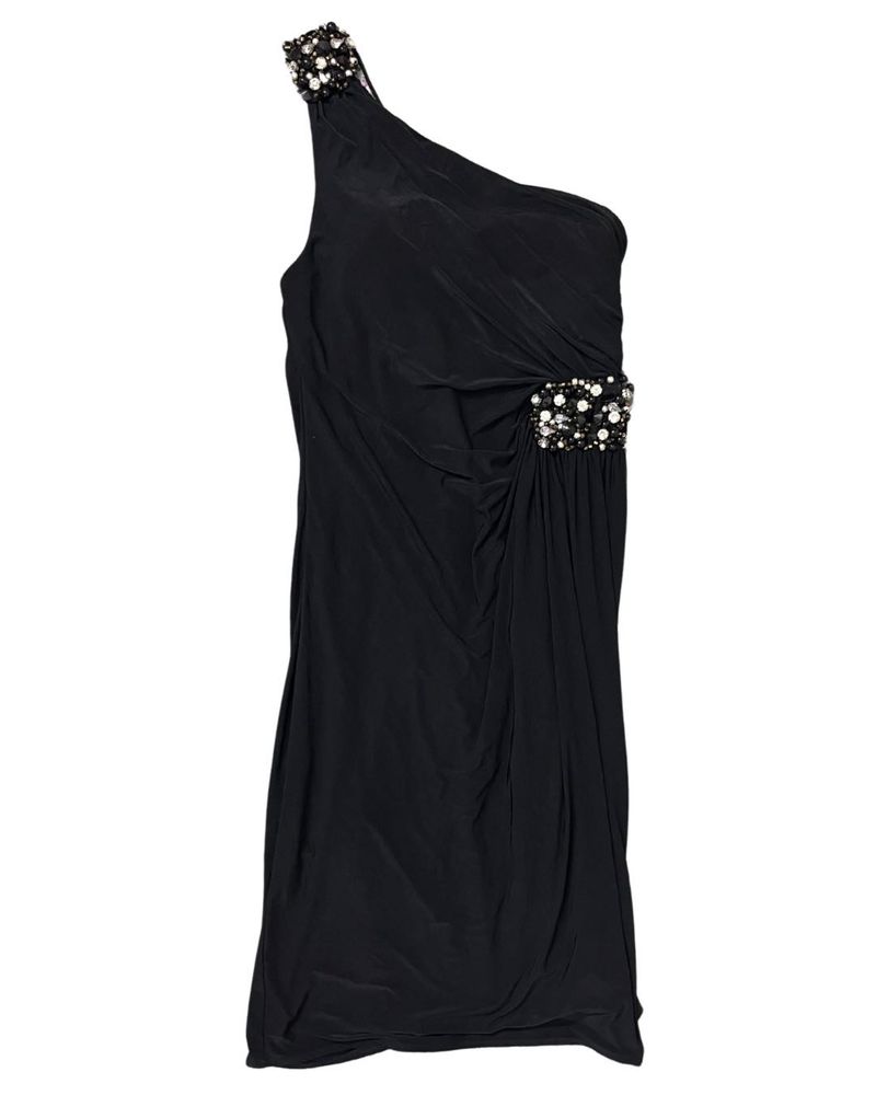 embellished bodycon one shoulder dress
