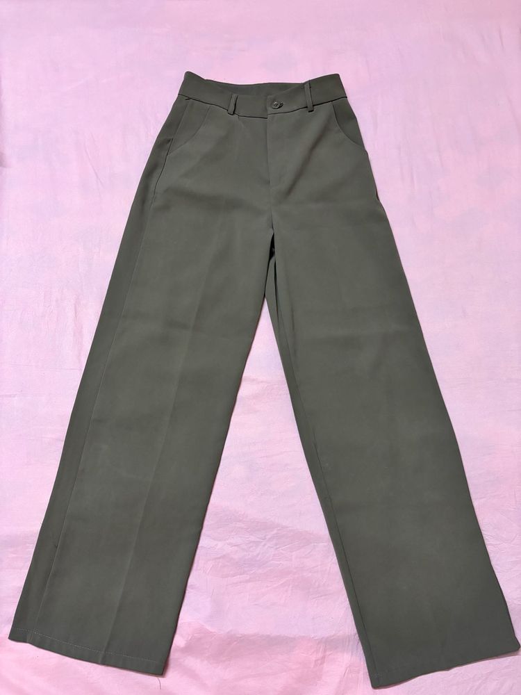 Olive Green Wide Leg Pants