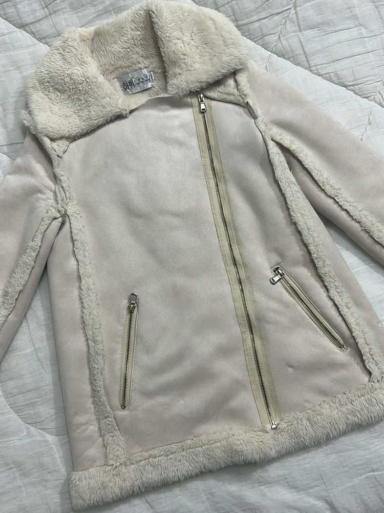 Faux Suede Shearling Jacket