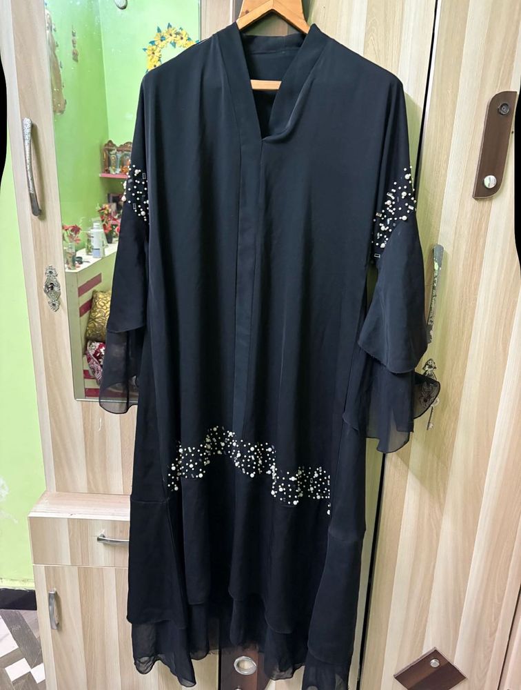 Elegant Black Abaya with Embellishments