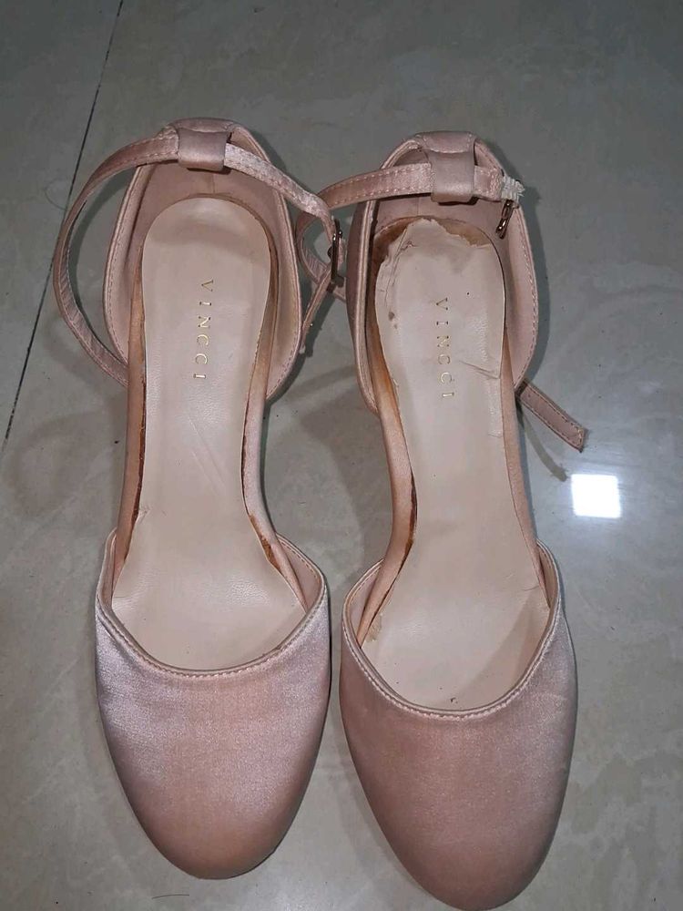 Elegant Satin Pumps with Ankle Strap