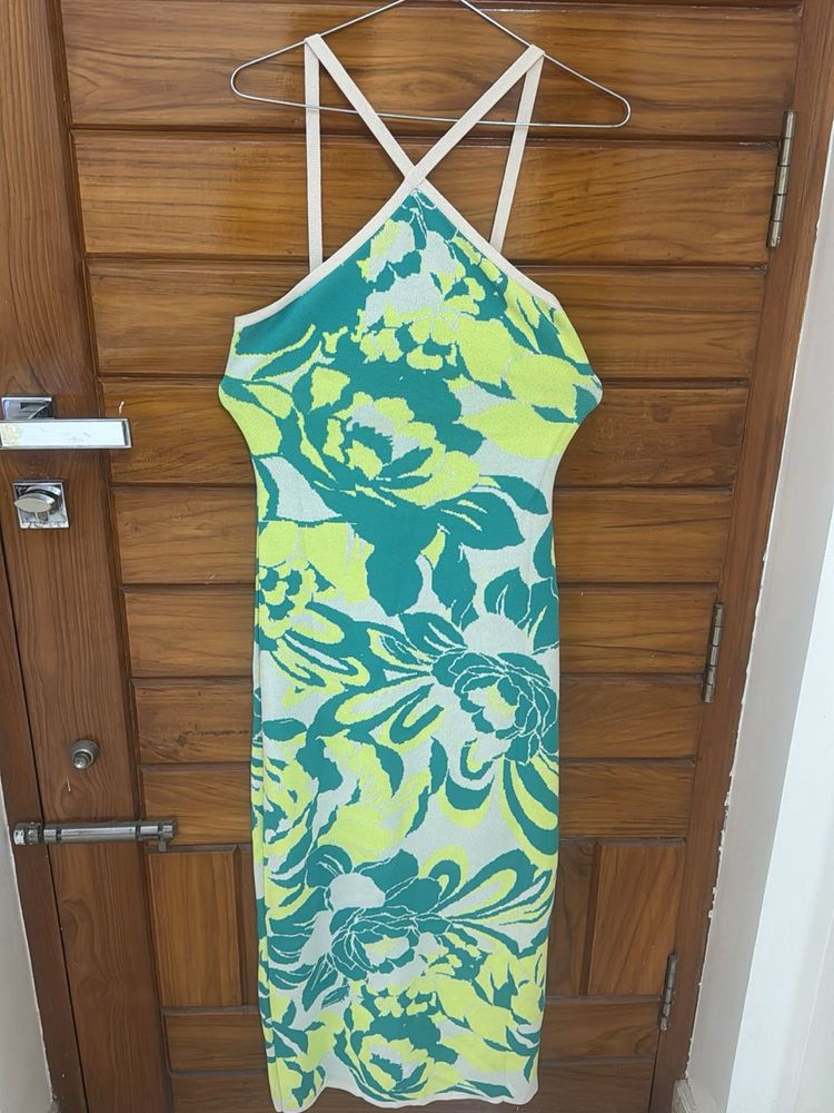 Abstract Floral Midi Dress🌼🔫