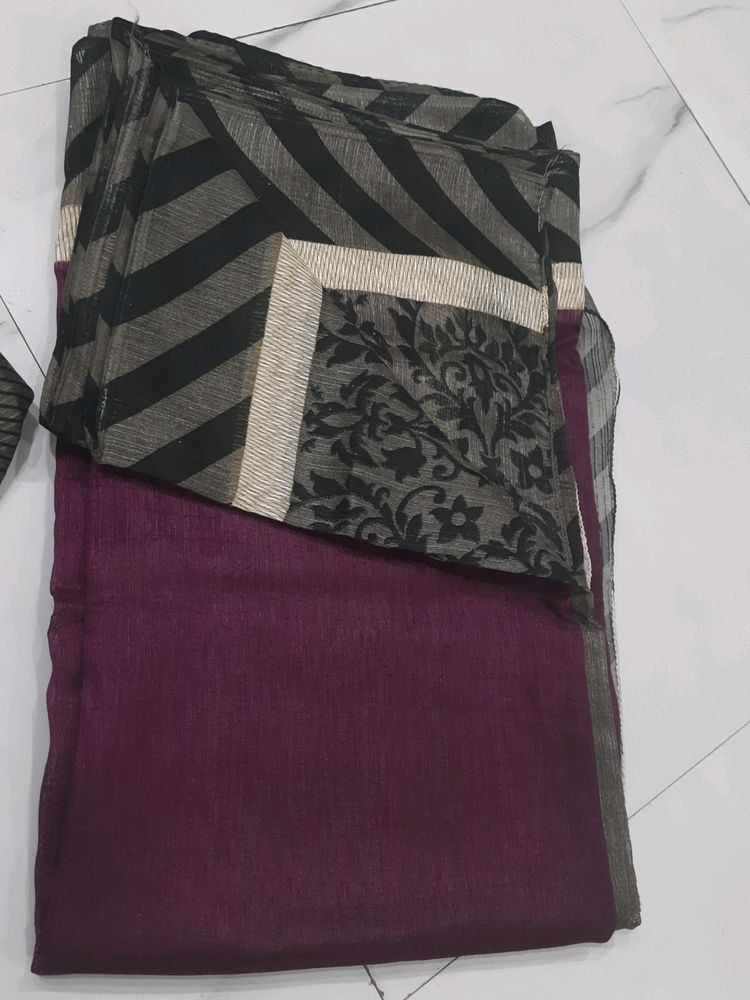 Saree   Blouse Readymade And Very Soft Sare