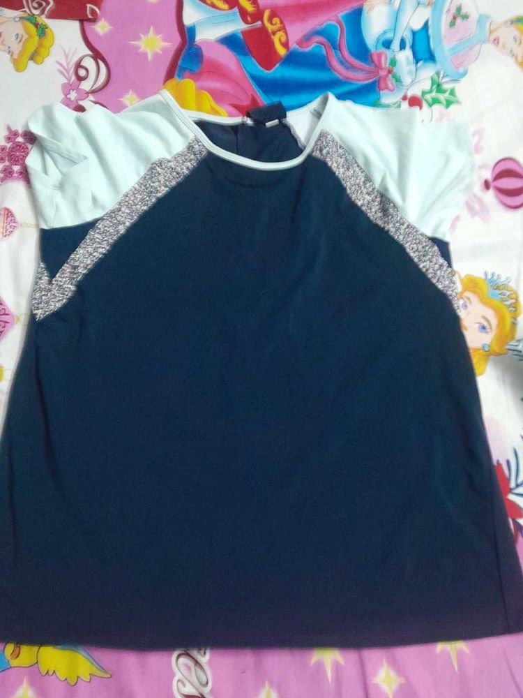 Blue &amp; White Short Sleeve Top