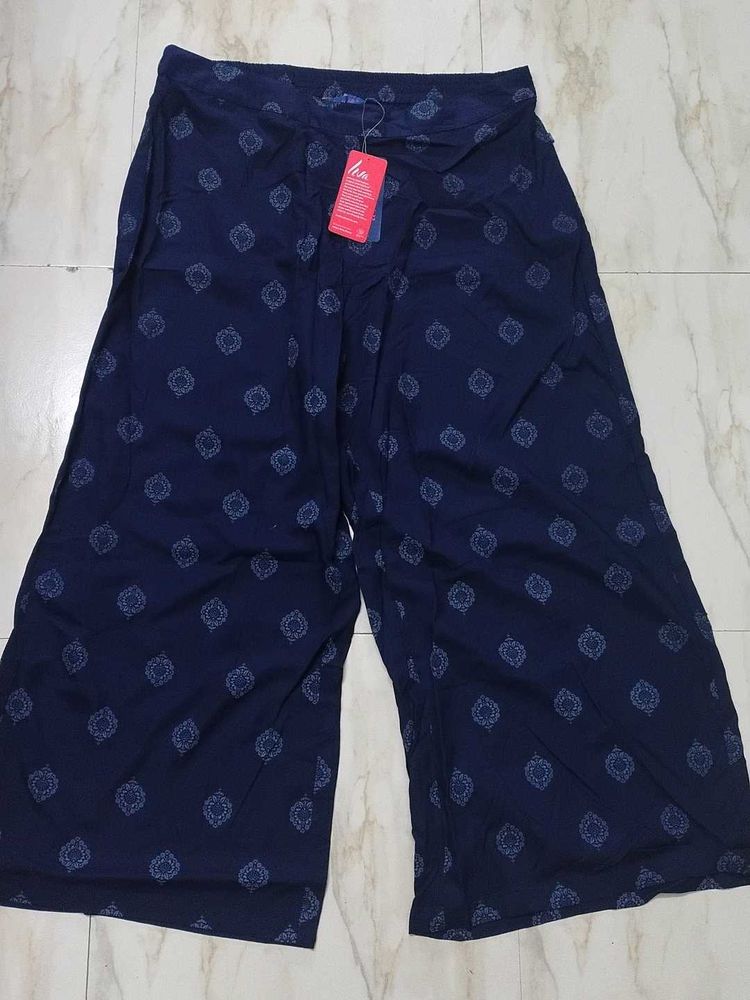 Stylish Navy Blue Printed Palazzos