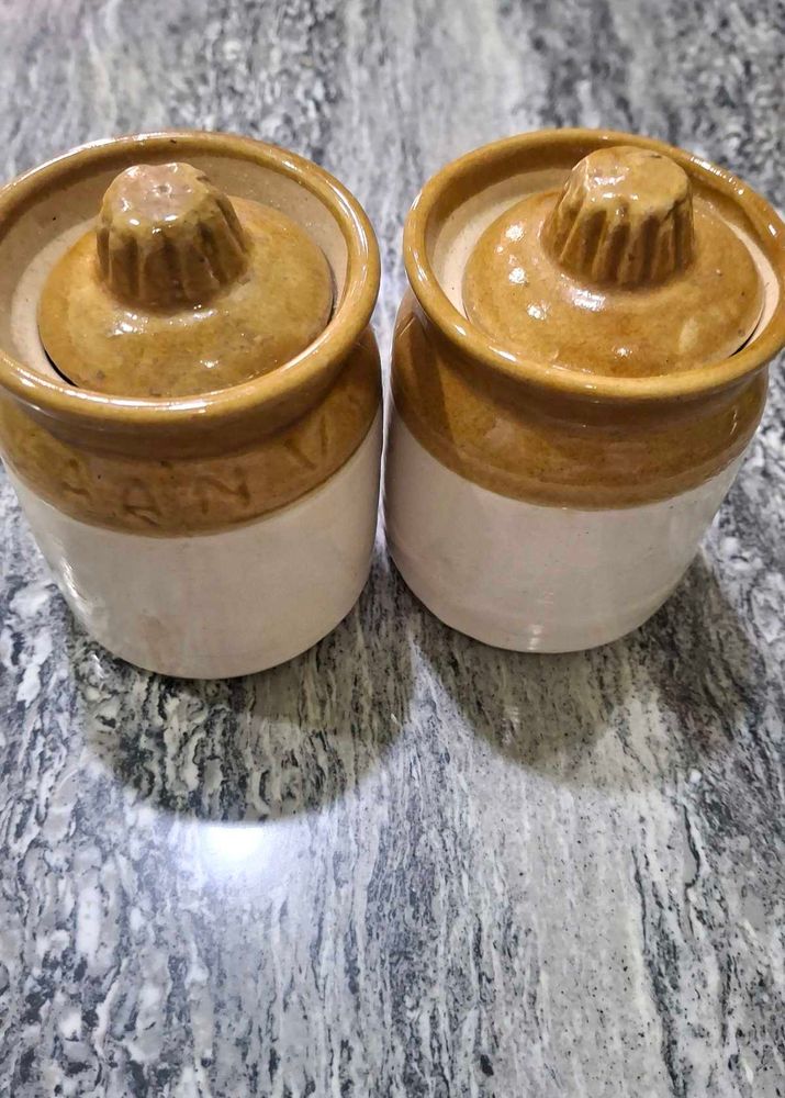 Vintage Ceramic Pickle Jars Set