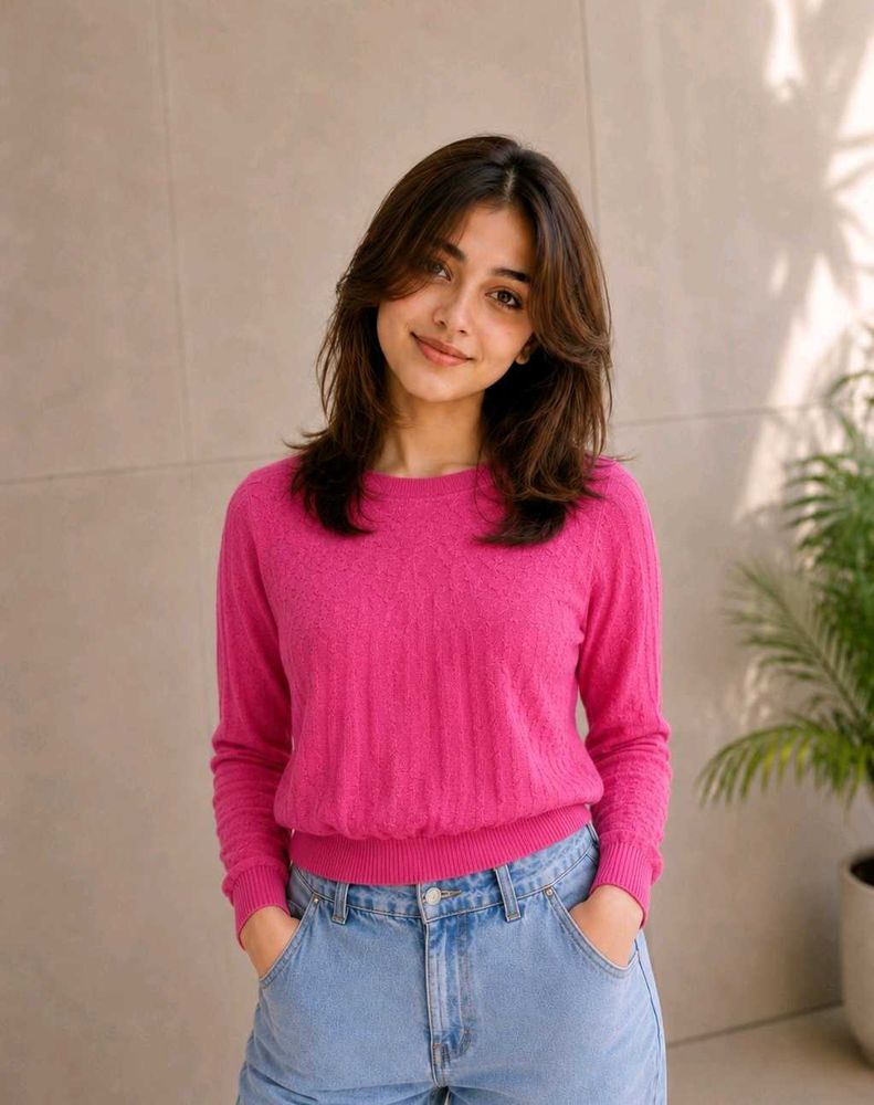 Chic Pink Knit Sweater