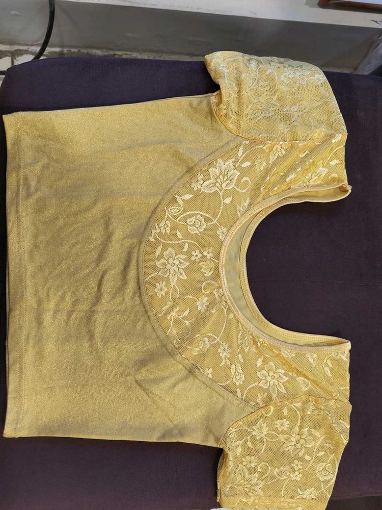 Elegant Golden Lace Blouse