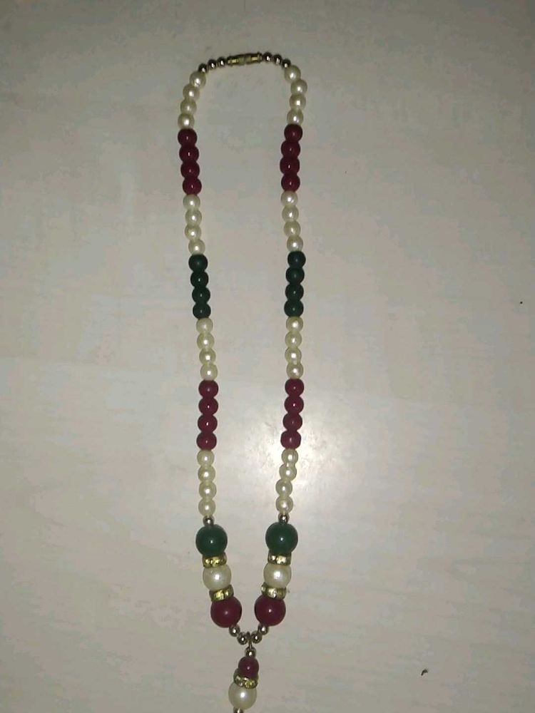Red  with Green Purl