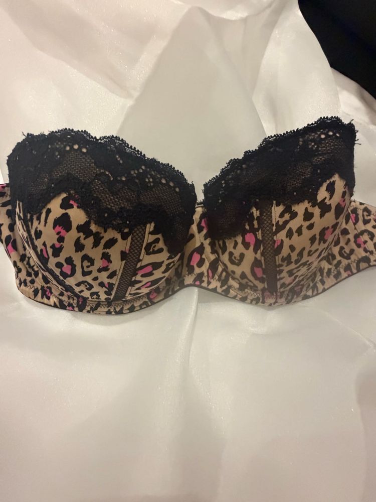 Leopard Print Strapless Bra