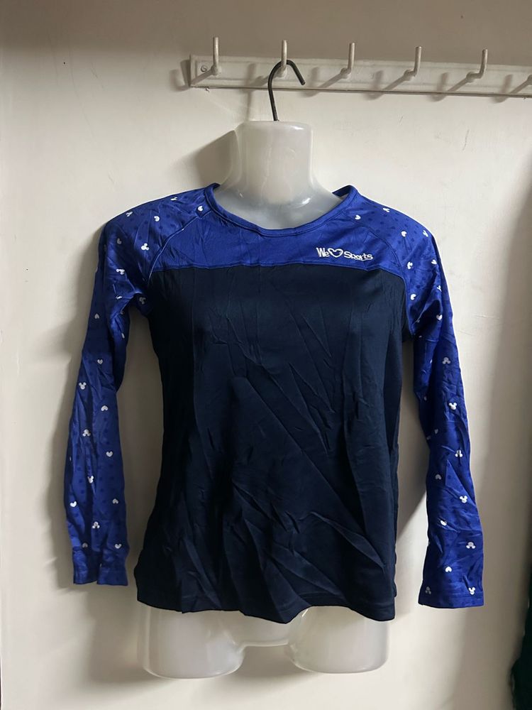 Blue &amp; Navy Long Sleeve Top