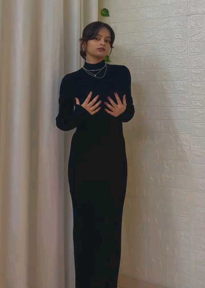 Branded Black Maxi Dress (heavy item)