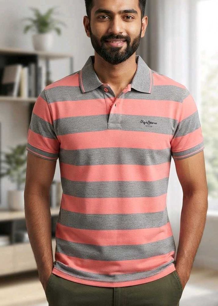Men's Striped Polo T-Shirt