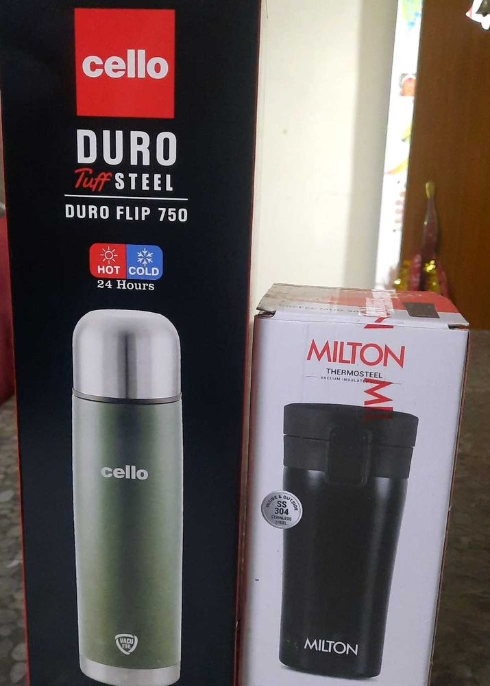 Cello Duro &amp; Milton Thermosteel Bottles