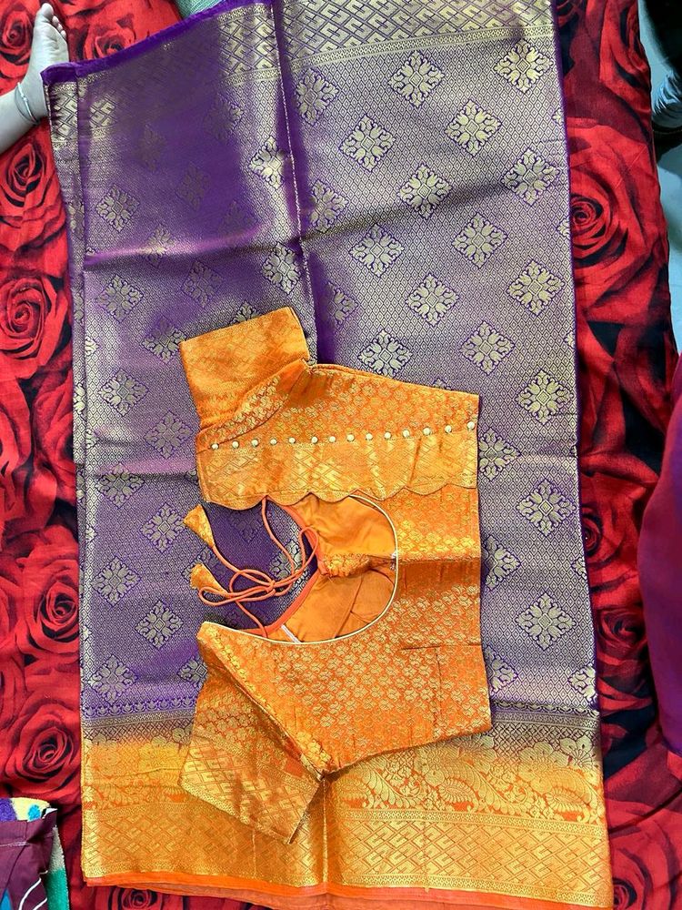 Ready to wear Saree with plates blouse