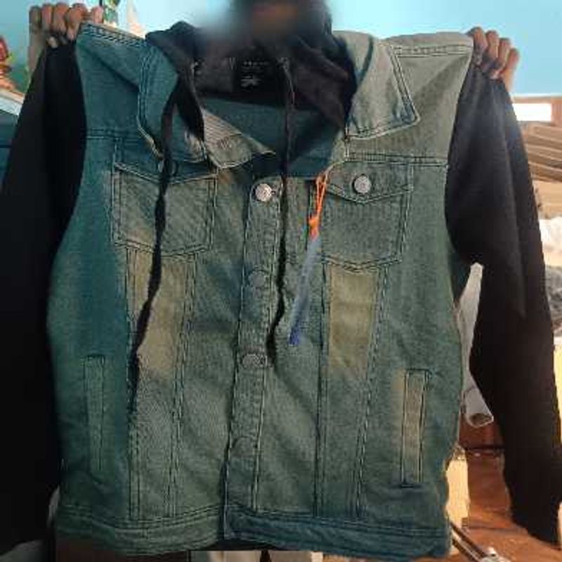 Denim Jacket with Hoodie m size