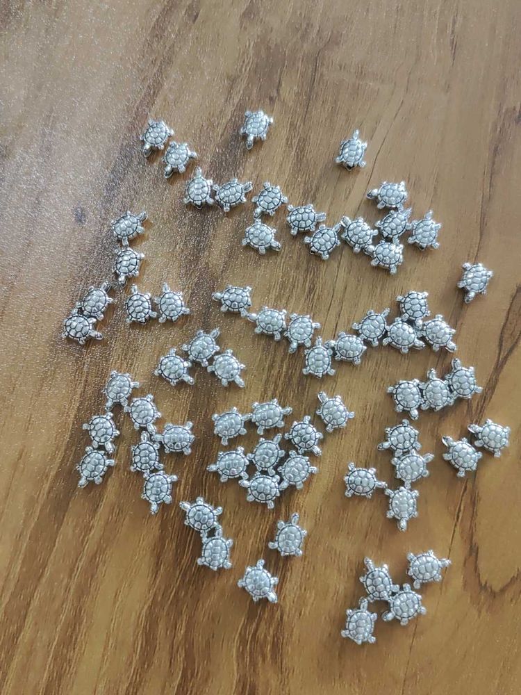 Silver Turtle Charms (Bulk) 66 piece
