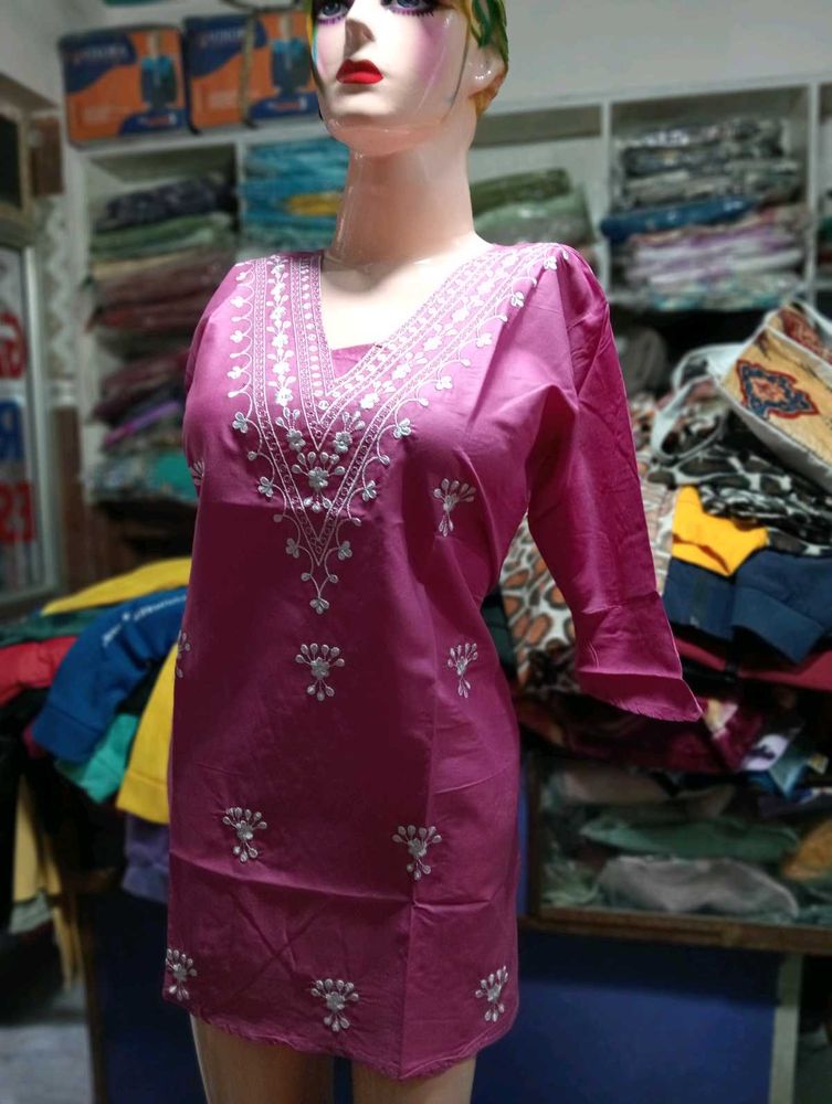 V Neck Embroidery Work Kurti