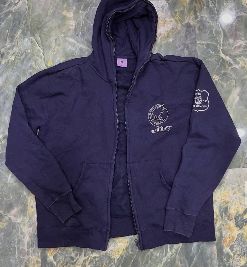 Navy Blue Zip-Up Hoodie