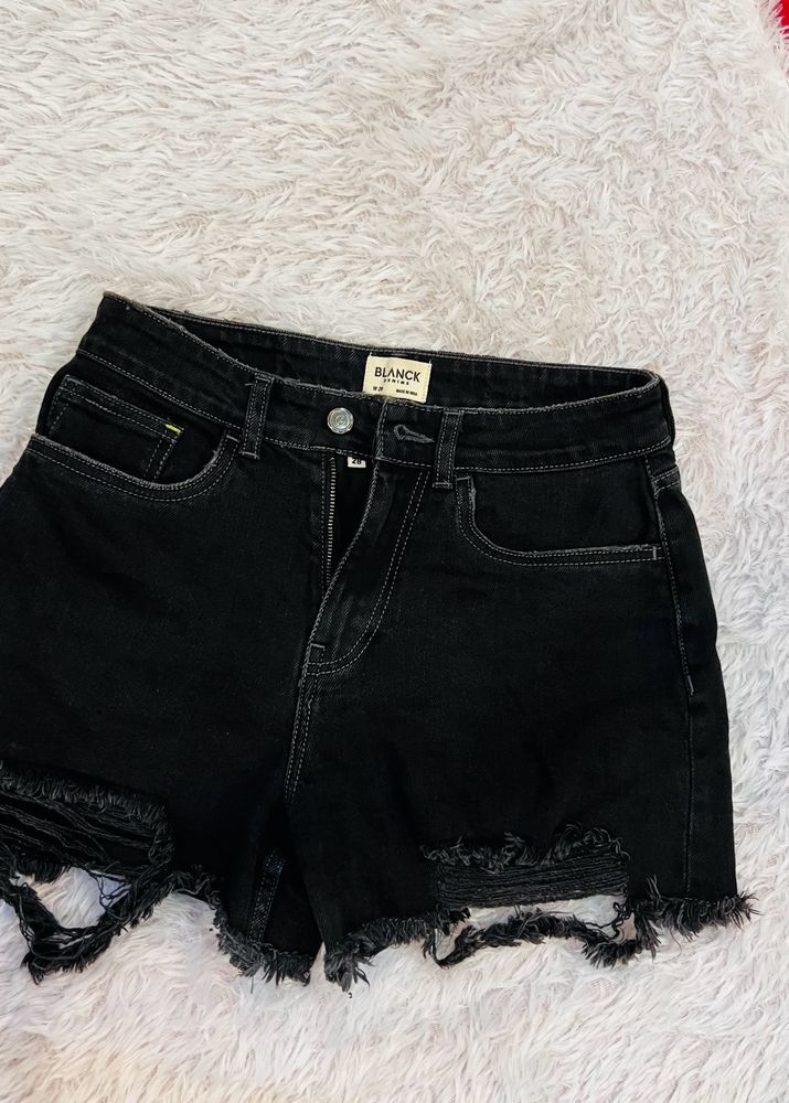 Blanck Women High Waist Shorts Denim