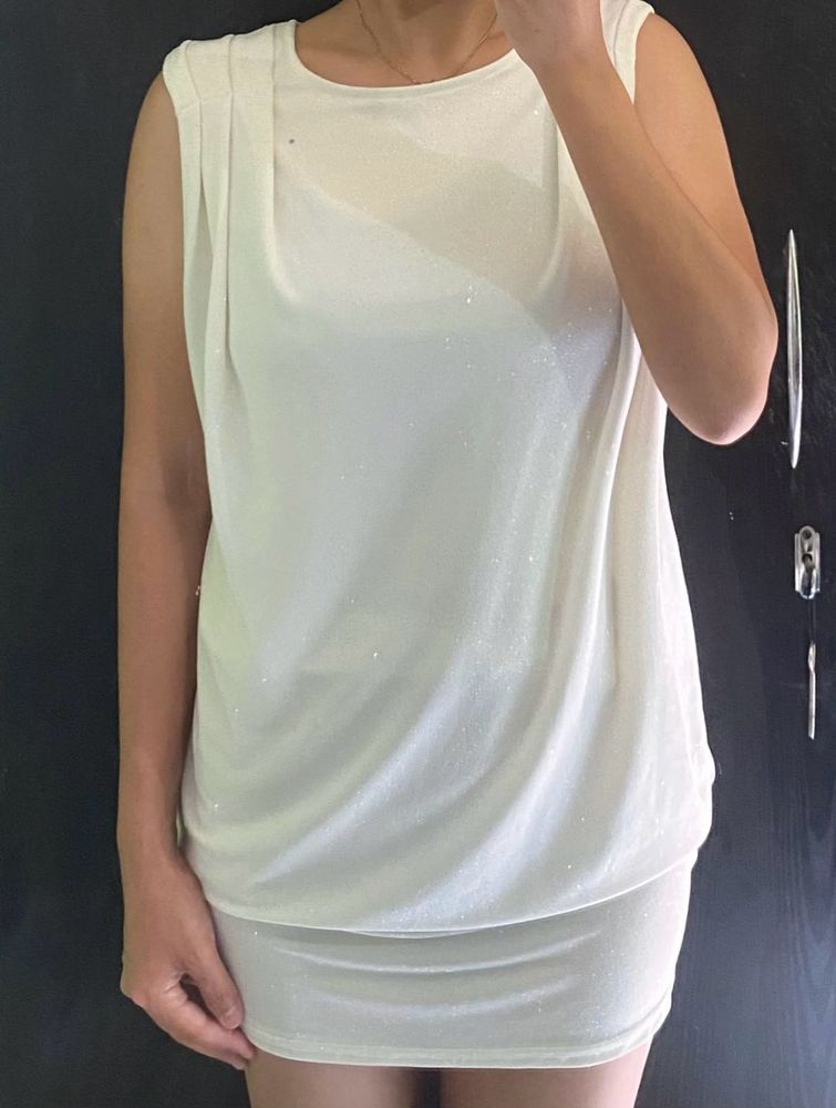 Sparkly White Mini Dress