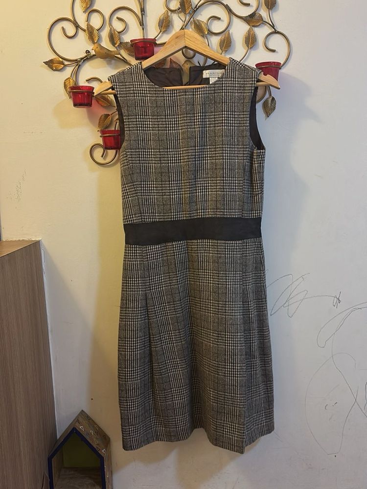Classic Plaid Sleeveless Dress woollen