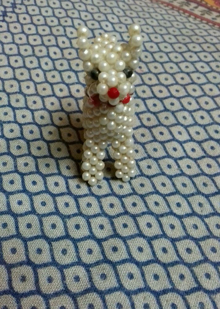 Beads,thread,cotton Made DOG.
