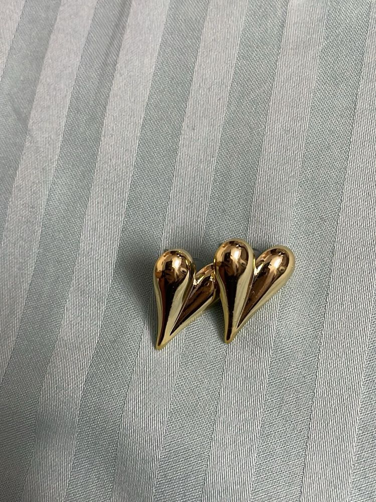 Gold-Tone Heart Earrings