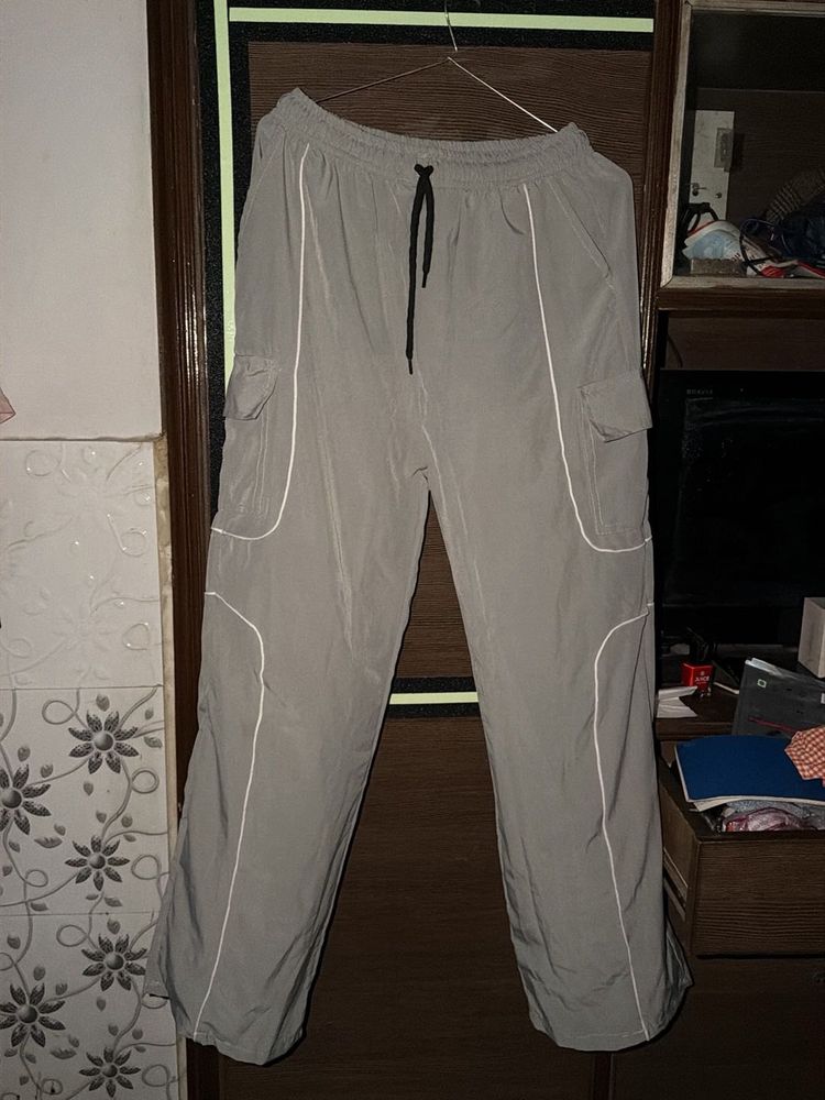 Grey Cargo Style Pants