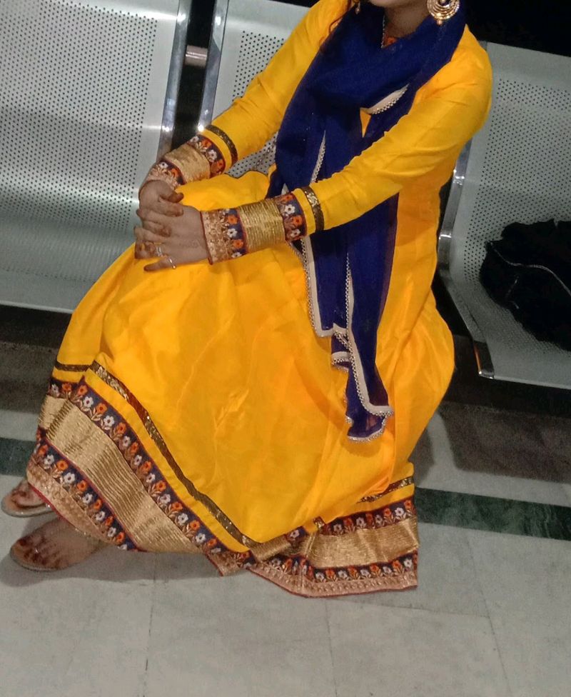 Vibrant Yellow Anarkali Suit