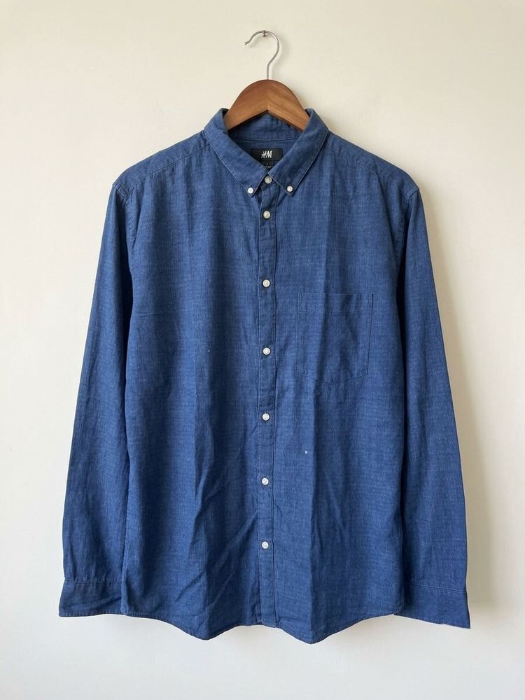 Blue Chambray Button-Down Shirt
