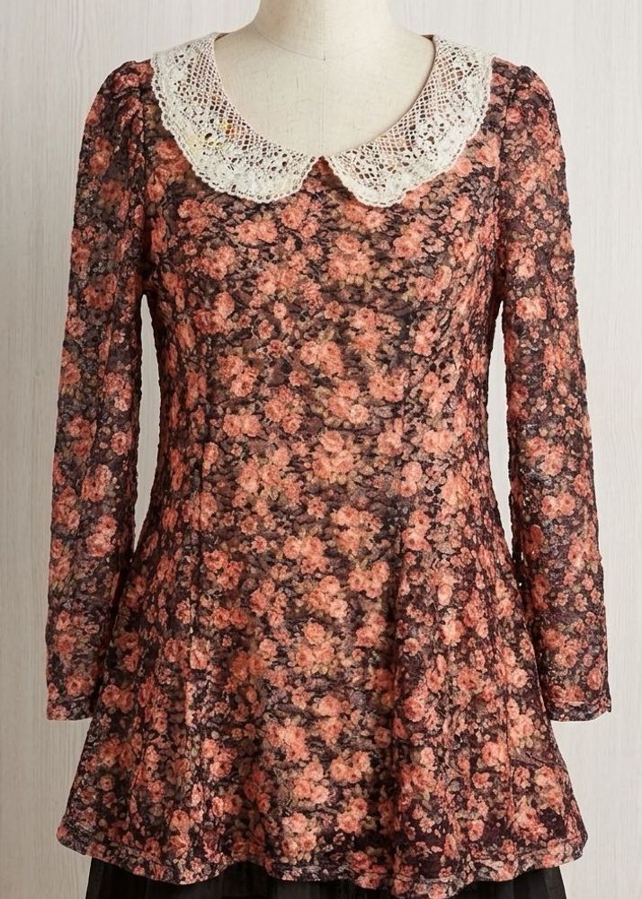 Floral Print Lace Collar Dress