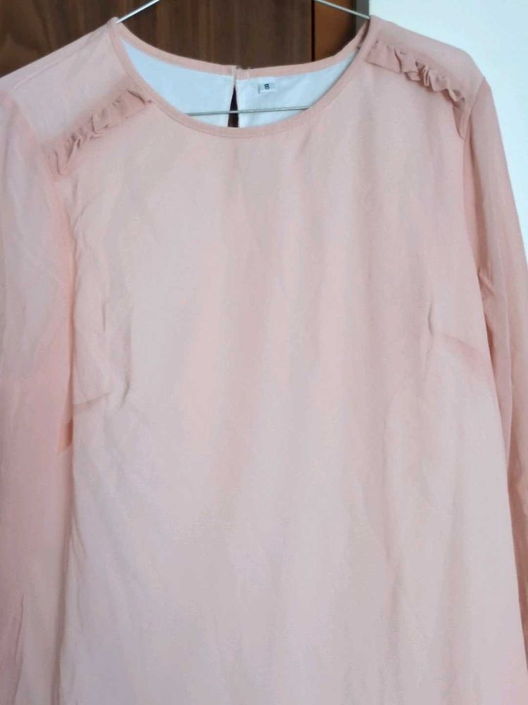 Elegant Pink Sheer Sleeve Top