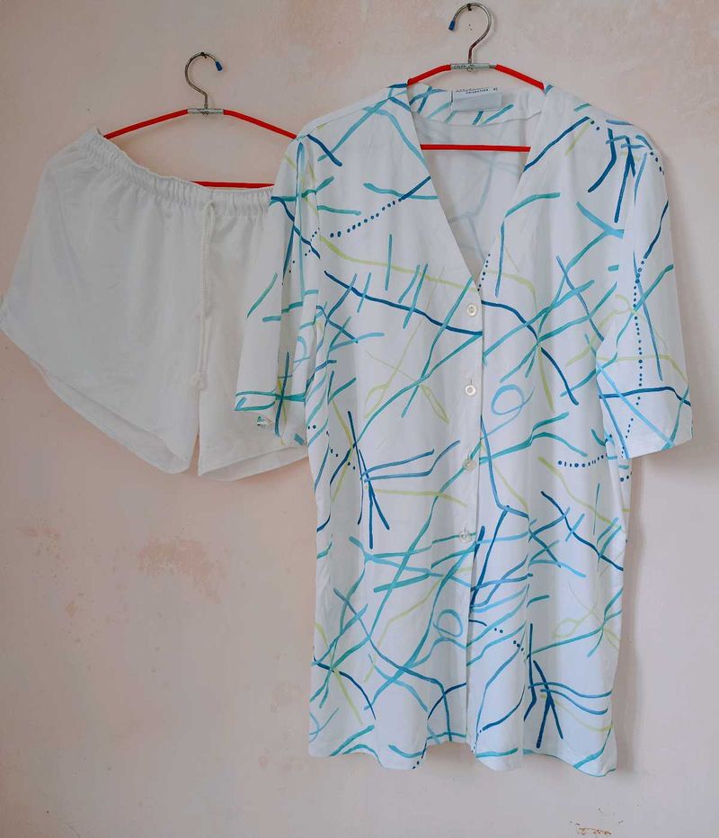 White Patterned Two-Piece Set