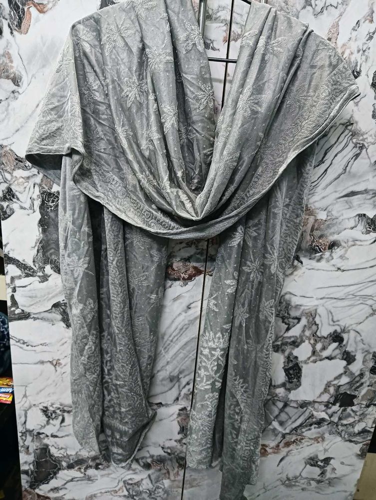 Elegant Grey☃️☃️ Embroidered Dupatta