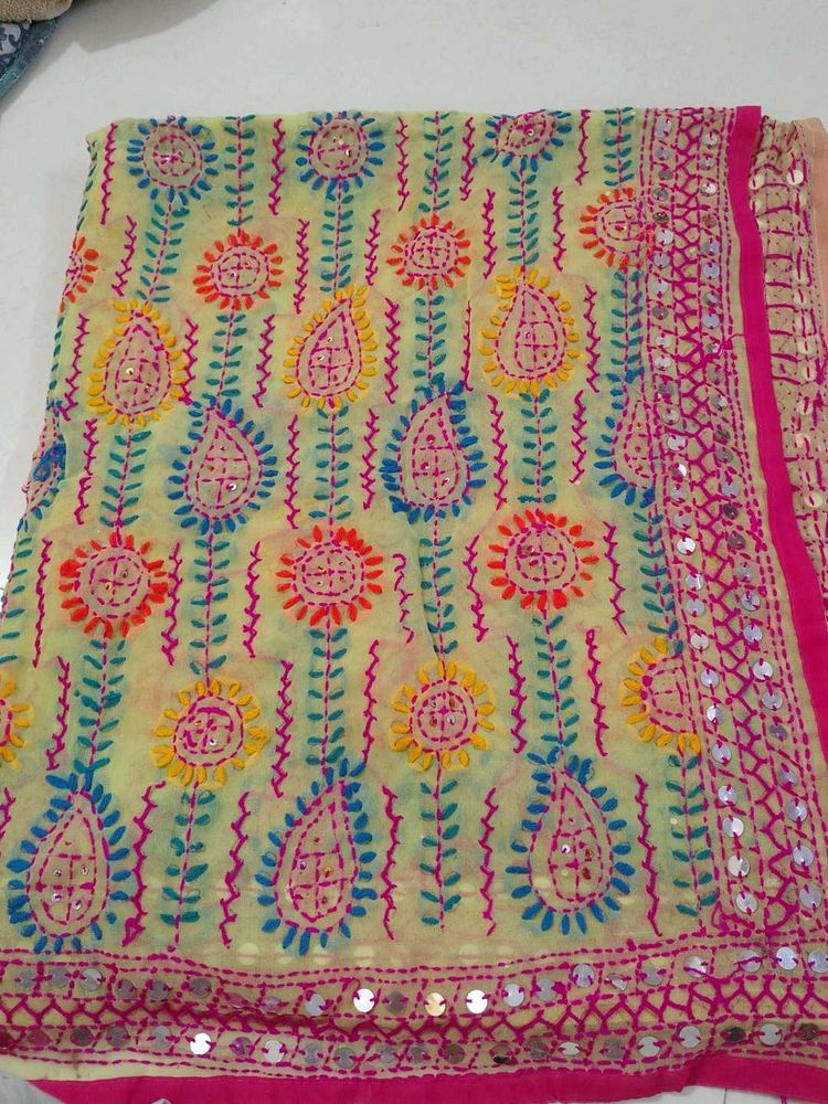 Embroidered Dupatta with Sequins