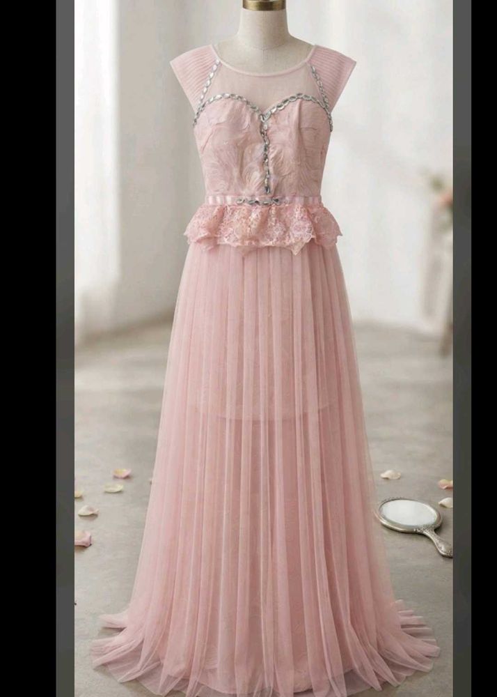 Elegant Pink Tulle Gown