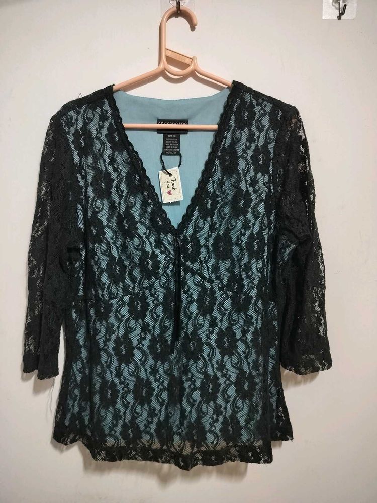 Elegant Black Lace Top